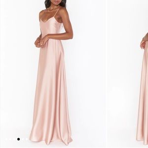 Faith Maxi Dress ~ Rose Gold Luxe Satin